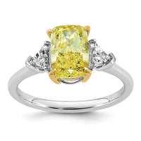 Emma Grace 14ktt 2 1/2ct Lab Grown Dia Cert Vivid Yellow & VS+ F+ Comp Ring