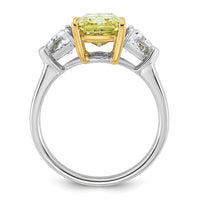 Emma Grace 14ktt 4ct Lab Grown Dia Cert Vivid Yellow & VS+ F+ Comp Ring