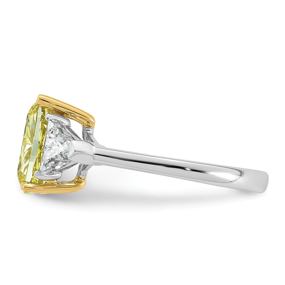 Emma Grace 14ktt 4ct Lab Grown Dia Cert Vivid Yellow & VS+ F+ Comp Ring