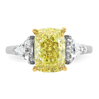 Emma Grace 14ktt 4ct Lab Grown Dia Cert Vivid Yellow & VS+ F+ Comp Ring