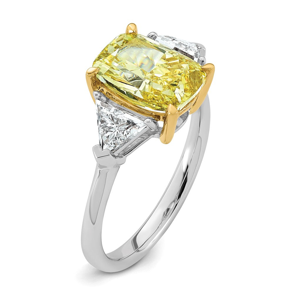 Emma Grace 14ktt 4ct Lab Grown Dia Cert Vivid Yellow & VS+ F+ Comp Ring