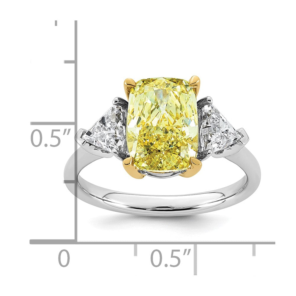Emma Grace 14ktt 4ct Lab Grown Dia Cert Vivid Yellow & VS+ F+ Comp Ring
