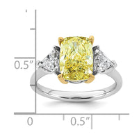 Emma Grace 14ktt 4ct Lab Grown Dia Cert Vivid Yellow & VS+ F+ Comp Ring