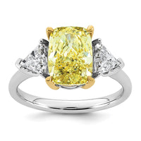 Emma Grace 14ktt 4ct Lab Grown Dia Cert Vivid Yellow & VS+ F+ Comp Ring
