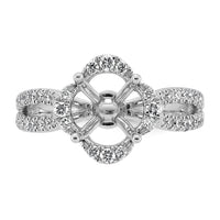 14kw 1/2ct Lab Grown Dia VS+ F+ Round Center Semi Eng Ring