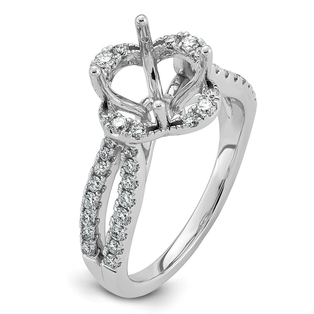14kw 1/2ct Lab Grown Dia VS+ F+ Round Center Semi Eng Ring