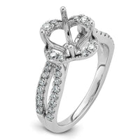 14kw 1/2ct Lab Grown Dia VS+ F+ Round Center Semi Eng Ring