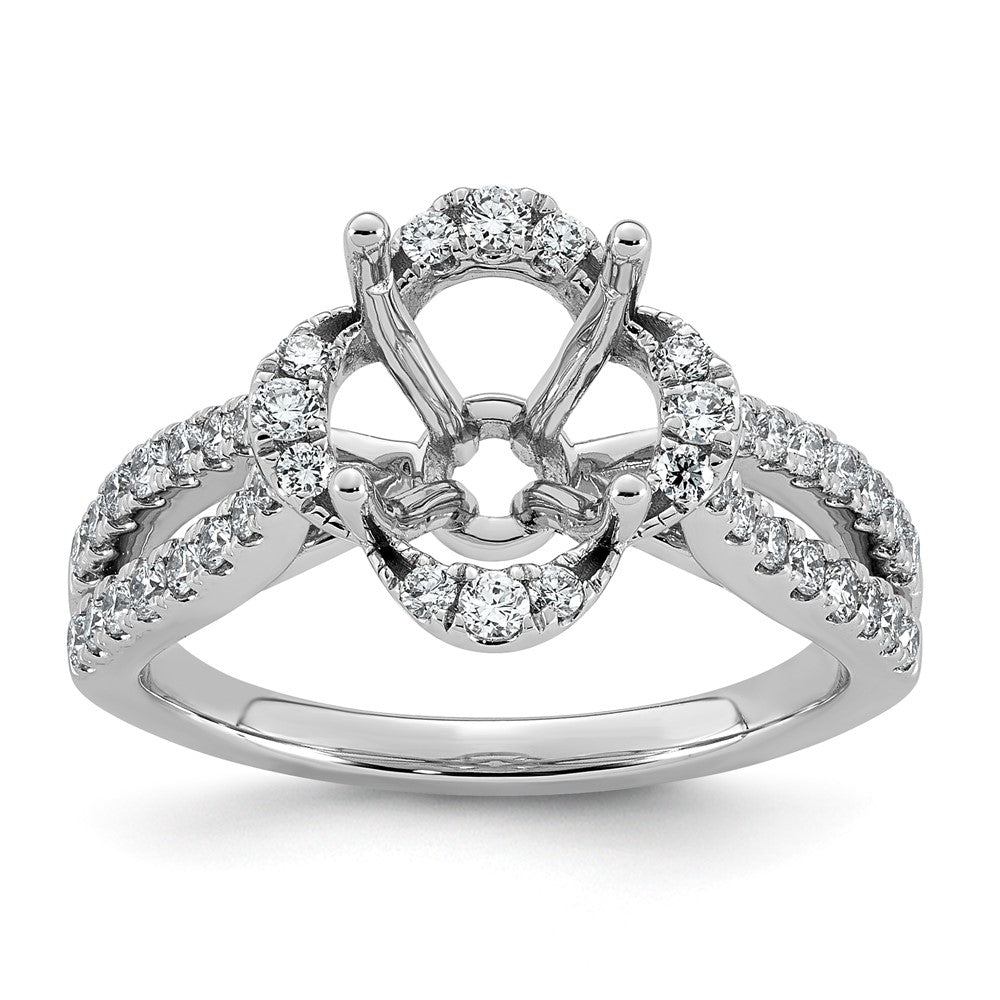 14kw 1/2ct Lab Grown Dia VS+ F+ Round Center Semi Eng Ring
