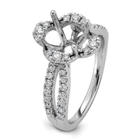 14kw 1/2ct Lab Grown Dia VS+ F+ Oval Center Semi Eng Ring