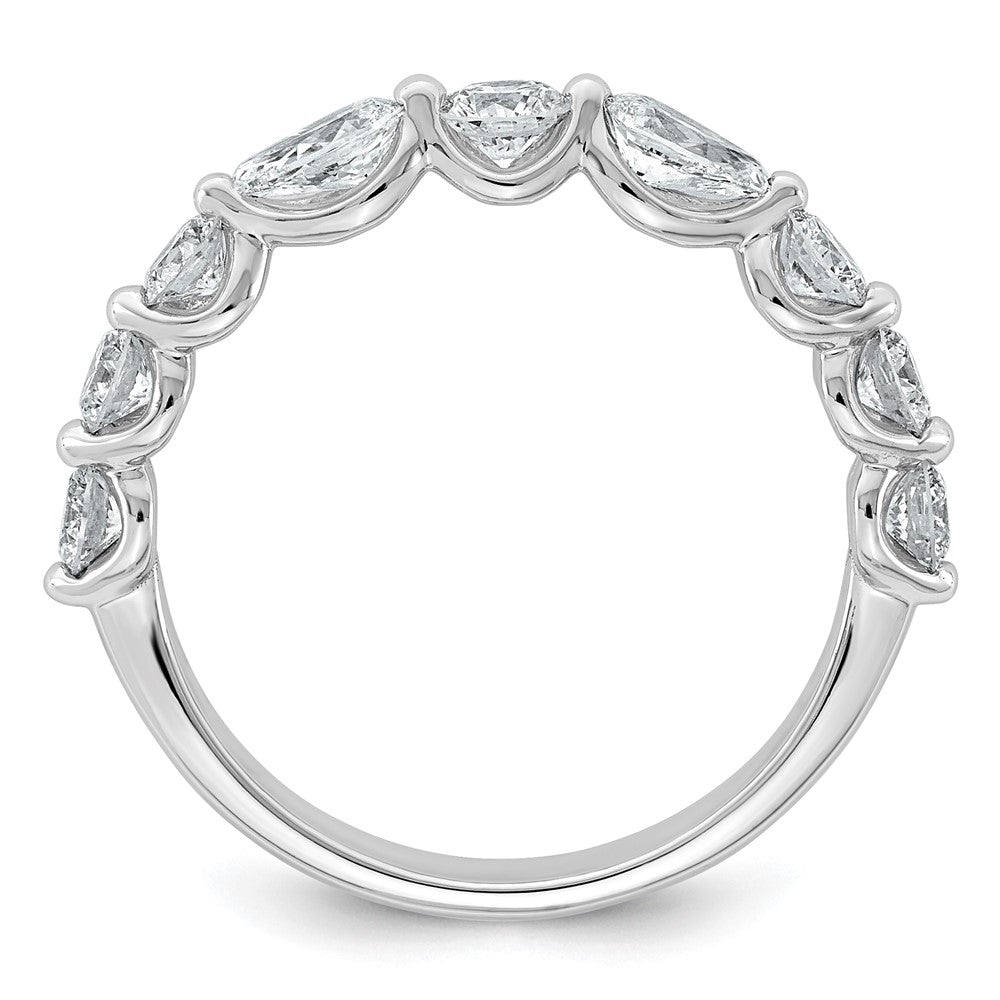 14kw 1 1/4ct Lab Grown Dia VS+ F+ Round & Pear Comp Wedding Band