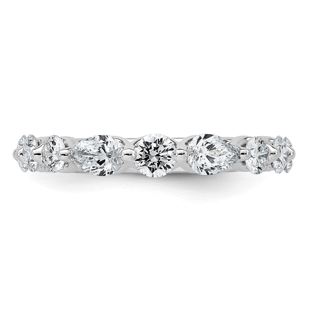 14kw 1 1/4ct Lab Grown Dia VS+ F+ Round & Pear Comp Wedding Band