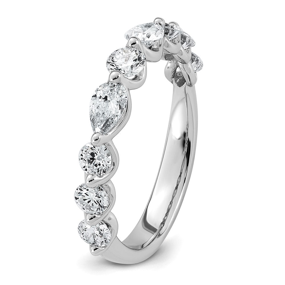 14kw 1 1/4ct Lab Grown Dia VS+ F+ Round & Pear Comp Wedding Band