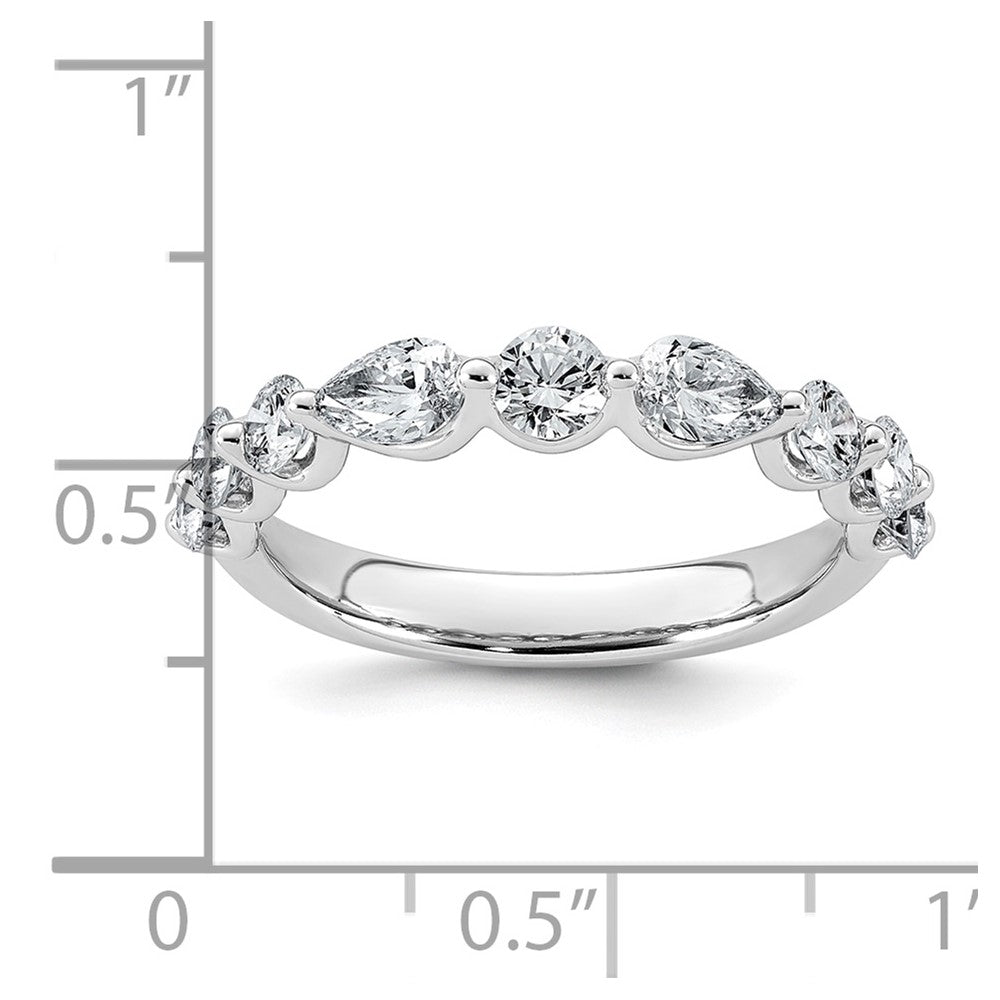 14kw 1 1/4ct Lab Grown Dia VS+ F+ Round & Pear Comp Wedding Band