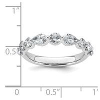 14kw 1 1/4ct Lab Grown Dia VS+ F+ Round & Pear Comp Wedding Band