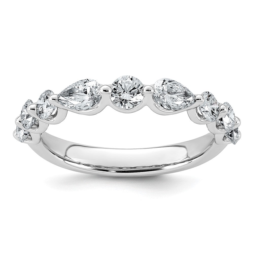 14kw 1 1/4ct Lab Grown Dia VS+ F+ Round & Pear Comp Wedding Band