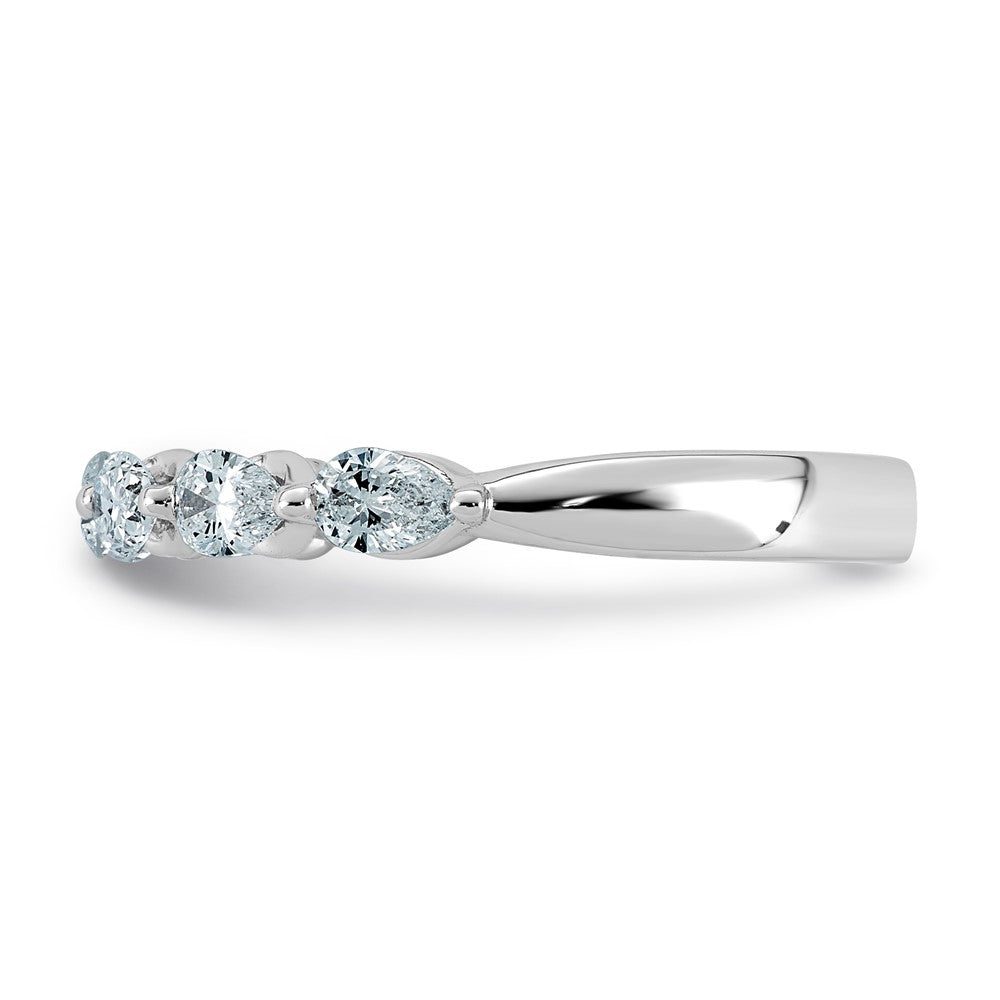 14kw 3/4ct Lab Grown Dia VS+ F+ Pear Shape Stones Comp Wedding Band