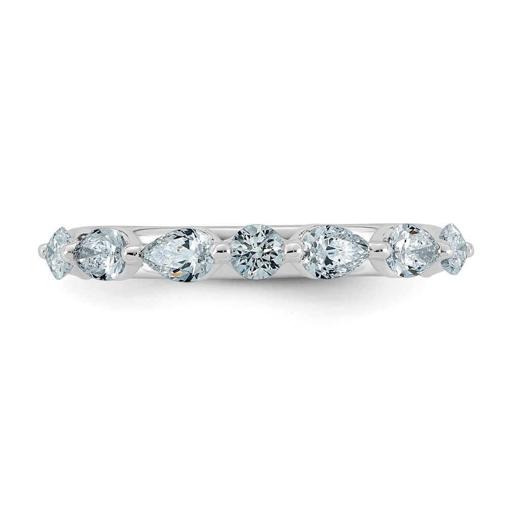 14kw 3/4ct Lab Grown Dia VS+ F+ Pear Shape Stones Comp Wedding Band