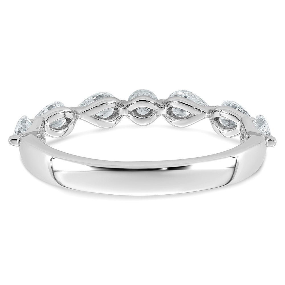 14kw 3/4ct Lab Grown Dia VS+ F+ Pear Shape Stones Comp Wedding Band