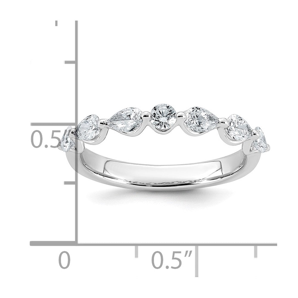14kw 3/4ct Lab Grown Dia VS+ F+ Pear Shape Stones Comp Wedding Band