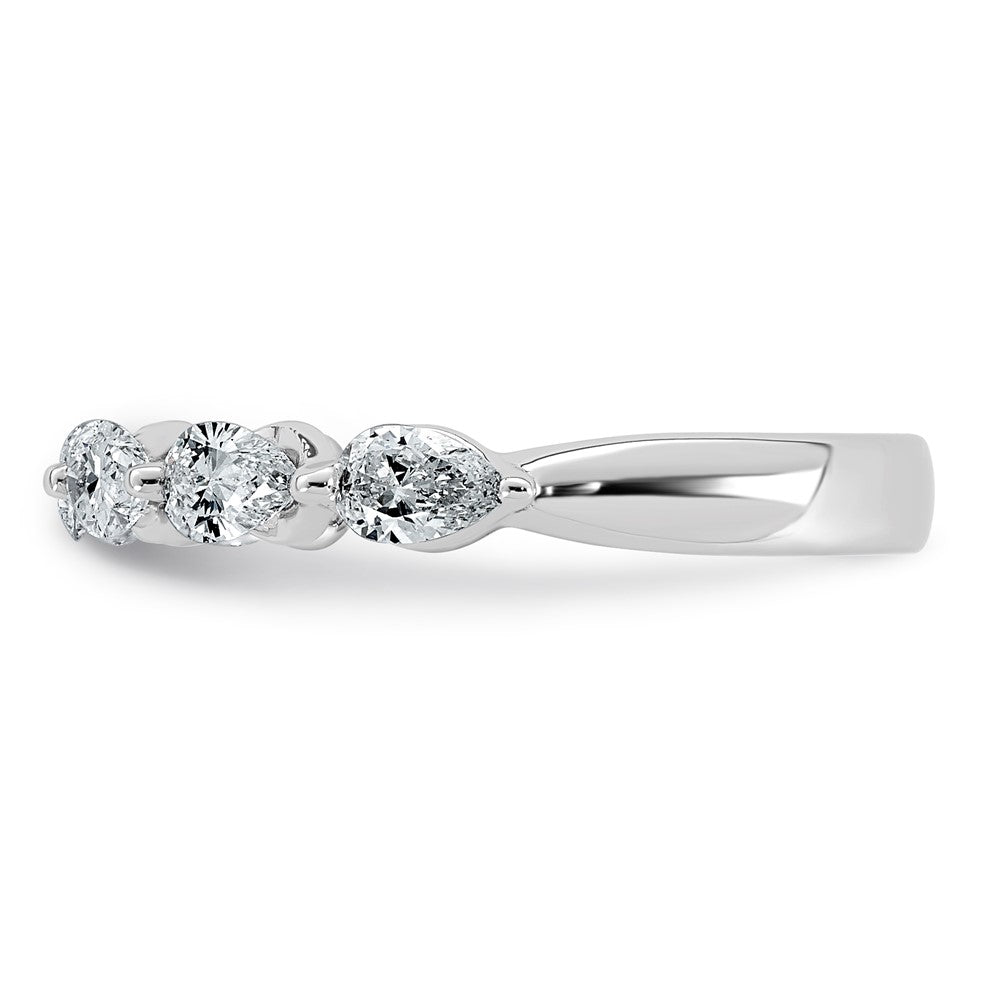 14kw 7/8ct Lab Grown Dia VS+ F+ Pear Shape Stones Comp Wedding Band