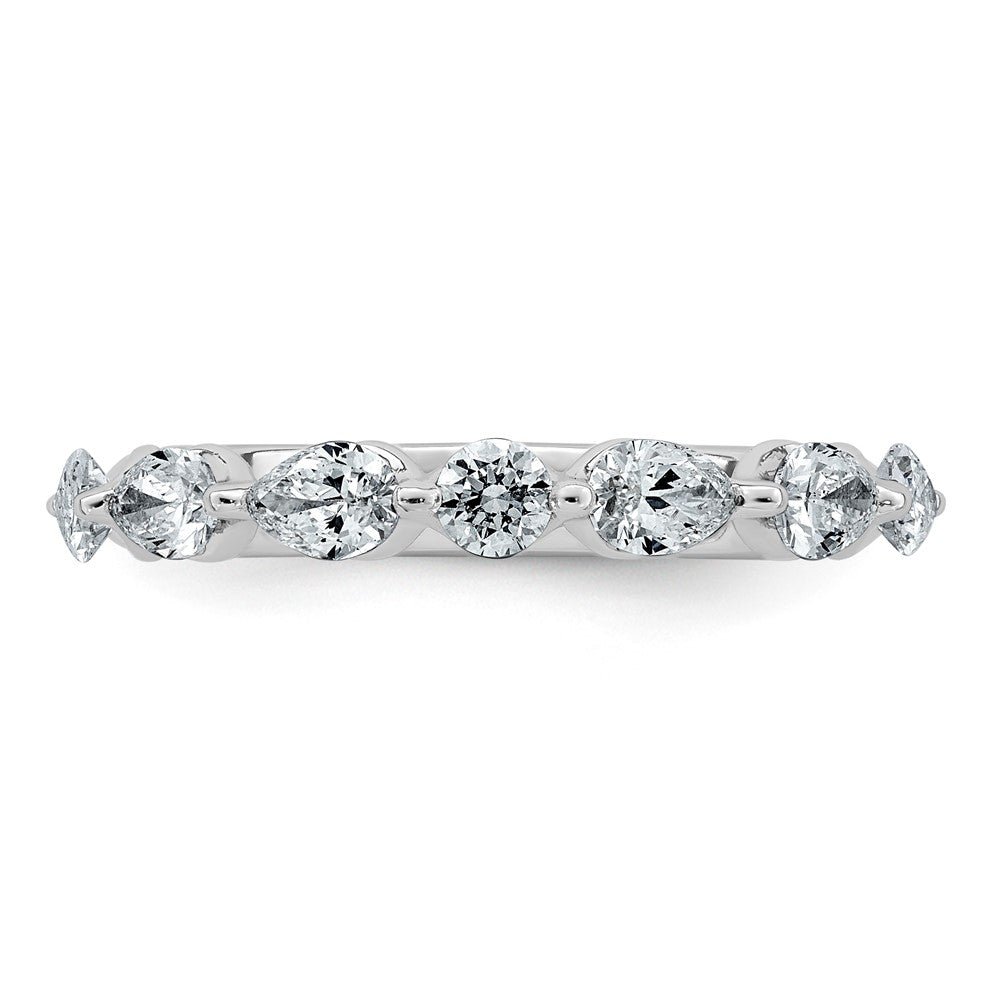 14kw 7/8ct Lab Grown Dia VS+ F+ Pear Shape Stones Comp Wedding Band