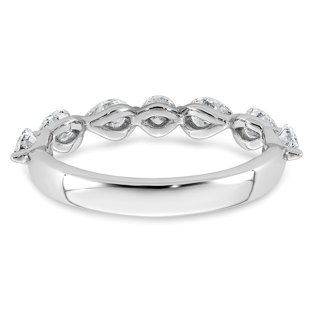 14kw 7/8ct Lab Grown Dia VS+ F+ Pear Shape Stones Comp Wedding Band