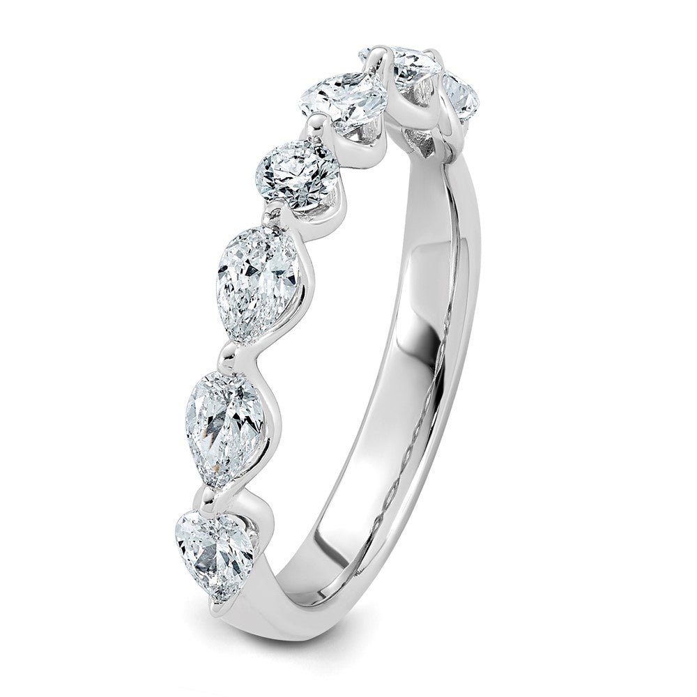 14kw 7/8ct Lab Grown Dia VS+ F+ Pear Shape Stones Comp Wedding Band