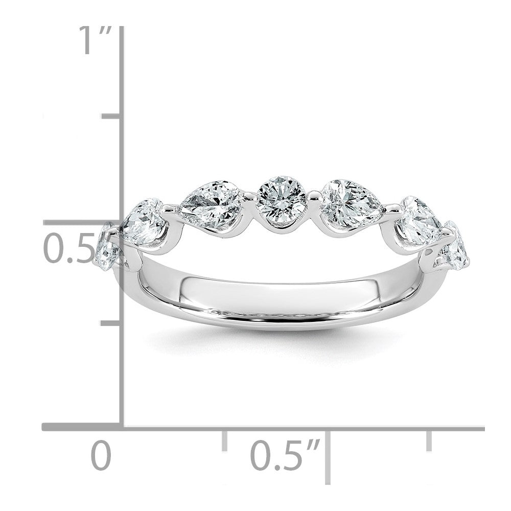 14kw 7/8ct Lab Grown Dia VS+ F+ Pear Shape Stones Comp Wedding Band