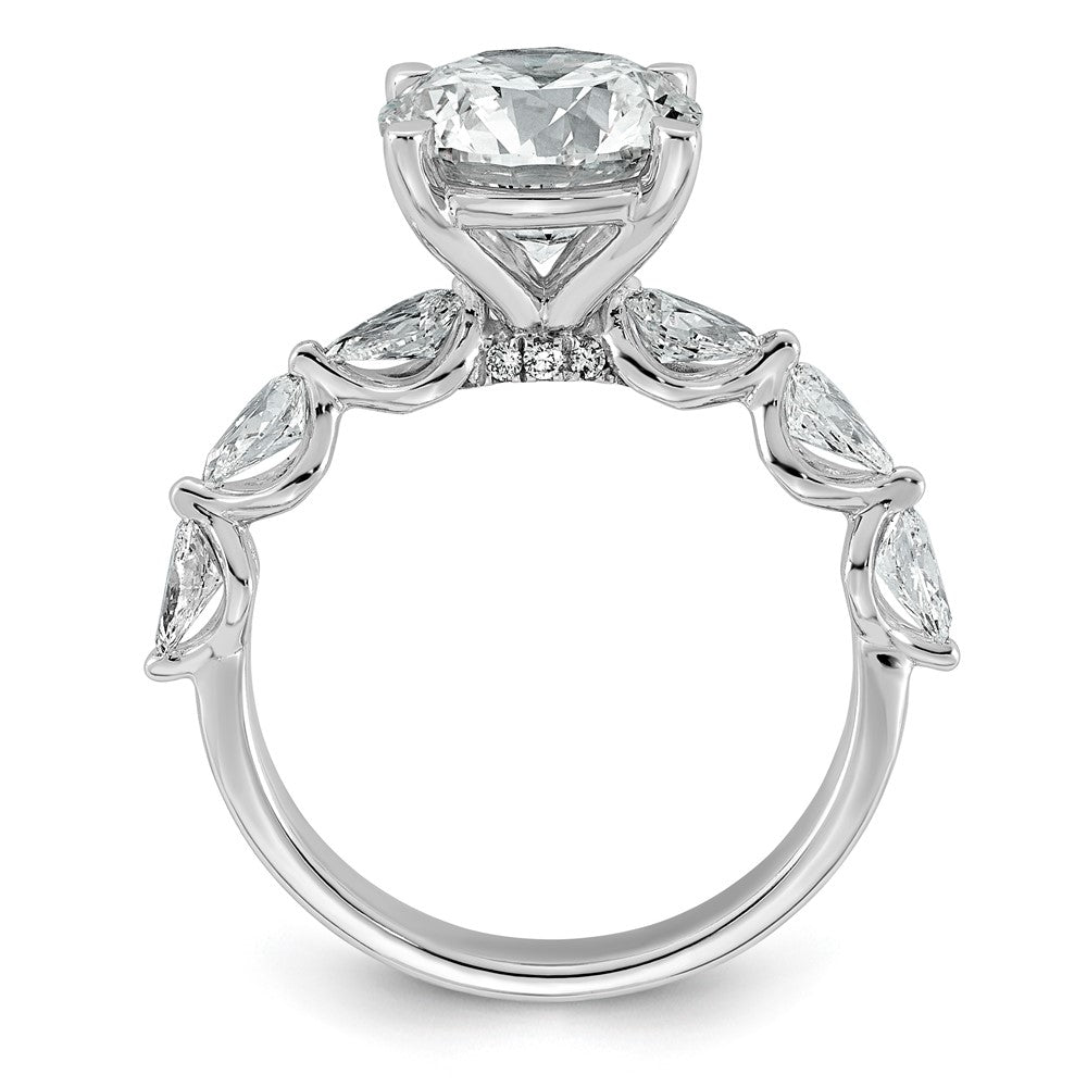 14kw 3 7/8ct Cert Rd Ctr Lab Grown Dia VS+ F+ Comp. Eng Ring