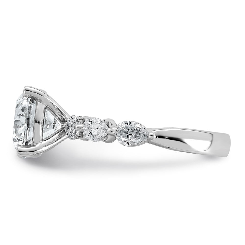 14kw 3 7/8ct Cert Rd Ctr Lab Grown Dia VS+ F+ Comp. Eng Ring