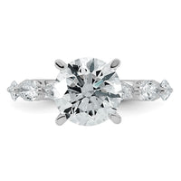 14kw 3 7/8ct Cert Rd Ctr Lab Grown Dia VS+ F+ Comp. Eng Ring
