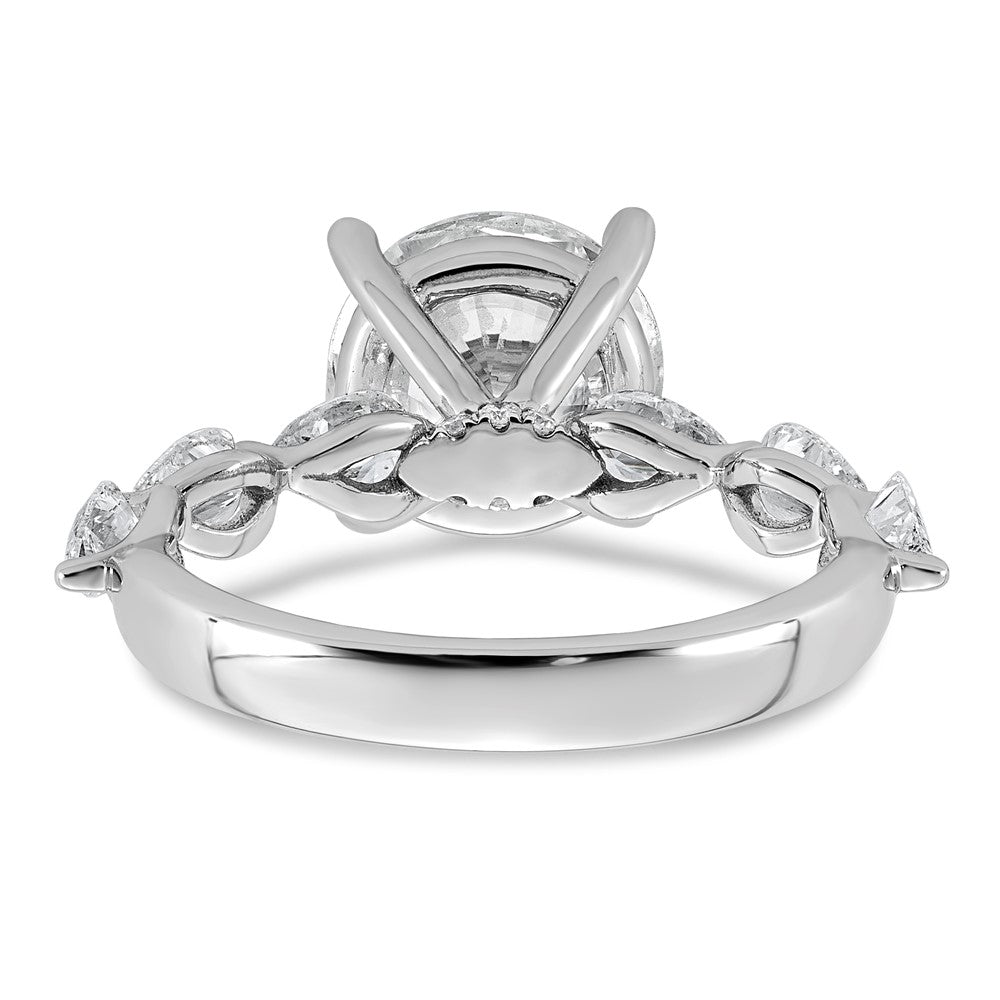 14kw 3 7/8ct Cert Rd Ctr Lab Grown Dia VS+ F+ Comp. Eng Ring