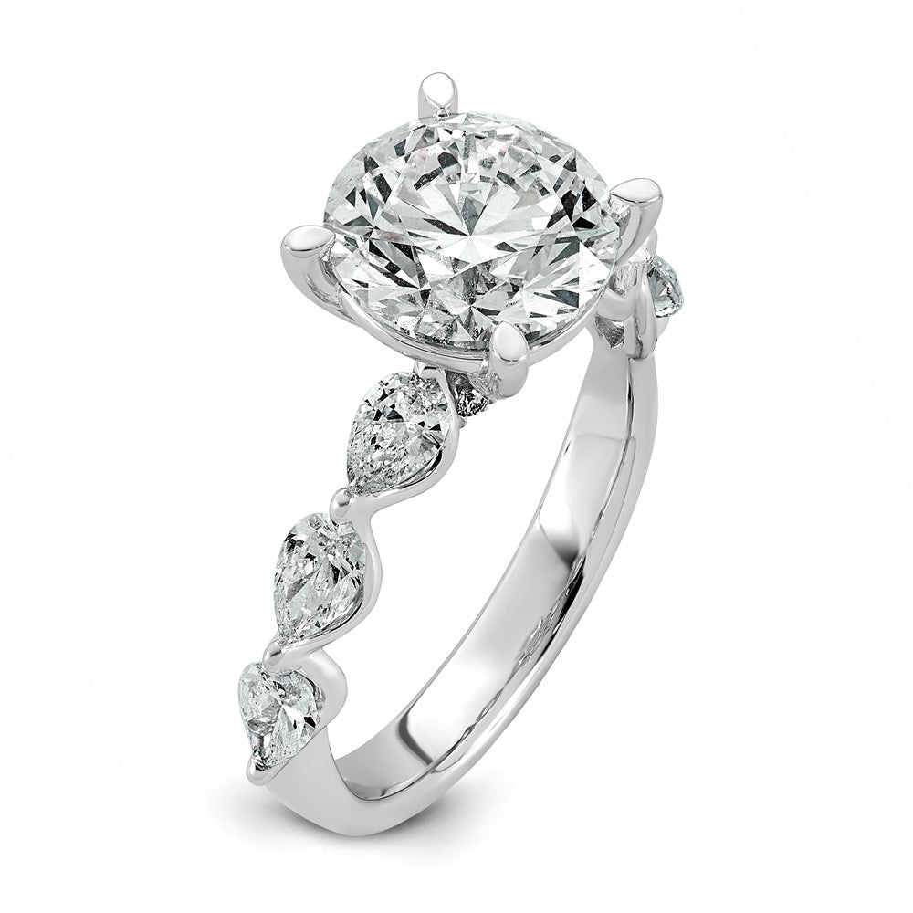 14kw 3 7/8ct Cert Rd Ctr Lab Grown Dia VS+ F+ Comp. Eng Ring