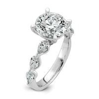 14kw 3 7/8ct Cert Rd Ctr Lab Grown Dia VS+ F+ Comp. Eng Ring