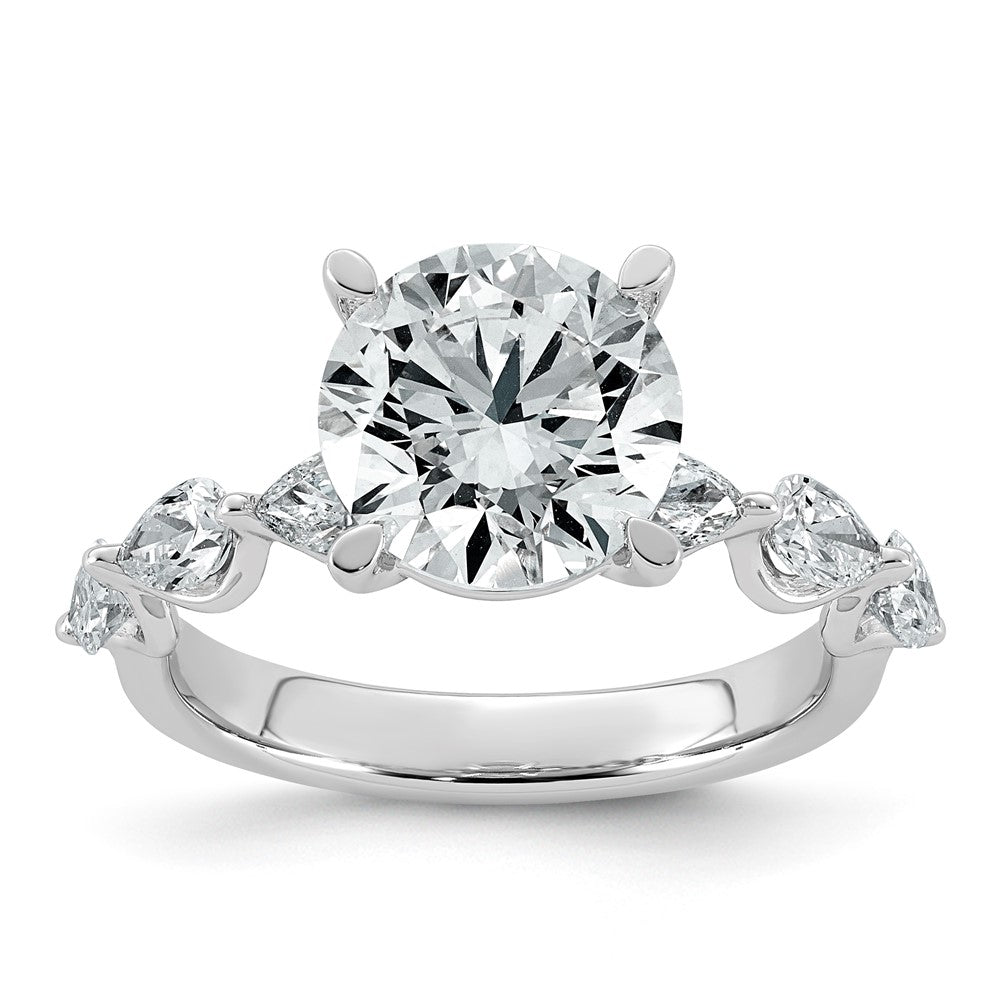 14kw 3 7/8ct Cert Rd Ctr Lab Grown Dia VS+ F+ Comp. Eng Ring