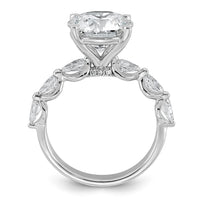 14kw 4 7/8ct Cert Rd Ctr Lab Grown Dia VS+ F+ Comp. Eng Ring