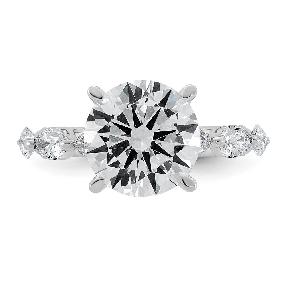 14kw 4 7/8ct Cert Rd Ctr Lab Grown Dia VS+ F+ Comp. Eng Ring