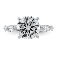 14kw 4 7/8ct Cert Rd Ctr Lab Grown Dia VS+ F+ Comp. Eng Ring
