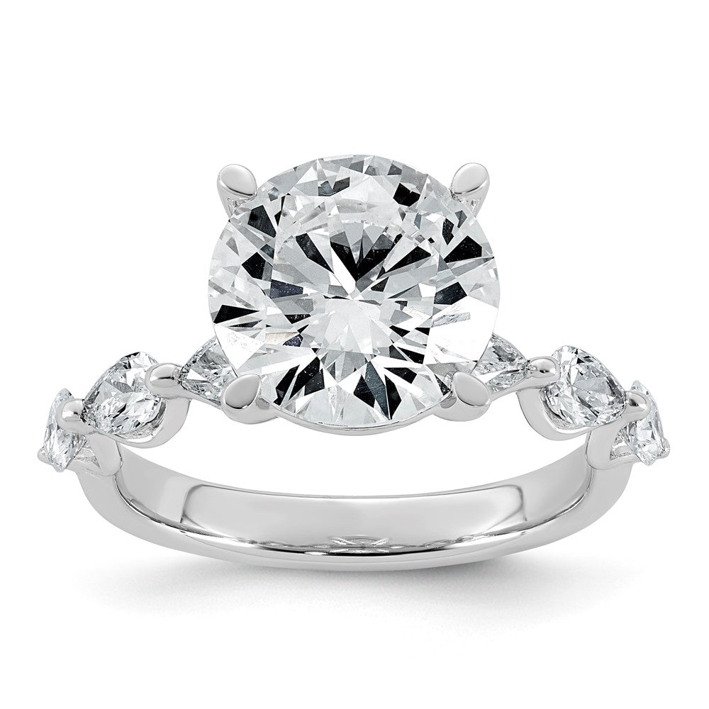 14kw 4 7/8ct Cert Rd Ctr Lab Grown Dia VS+ F+ Comp. Eng Ring
