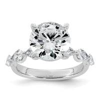 14kw 4 7/8ct Cert Rd Ctr Lab Grown Dia VS+ F+ Comp. Eng Ring