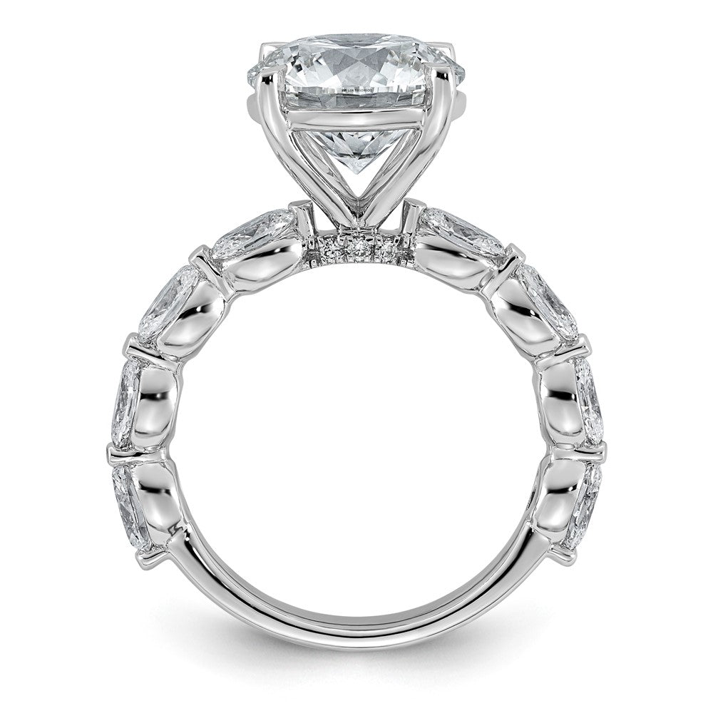 14kw 5 1/2ct Cert Rd Ctr Lab Grown Dia VS+ F+ Comp. Eng Ring