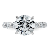 14kw 5 1/2ct Cert Rd Ctr Lab Grown Dia VS+ F+ Comp. Eng Ring