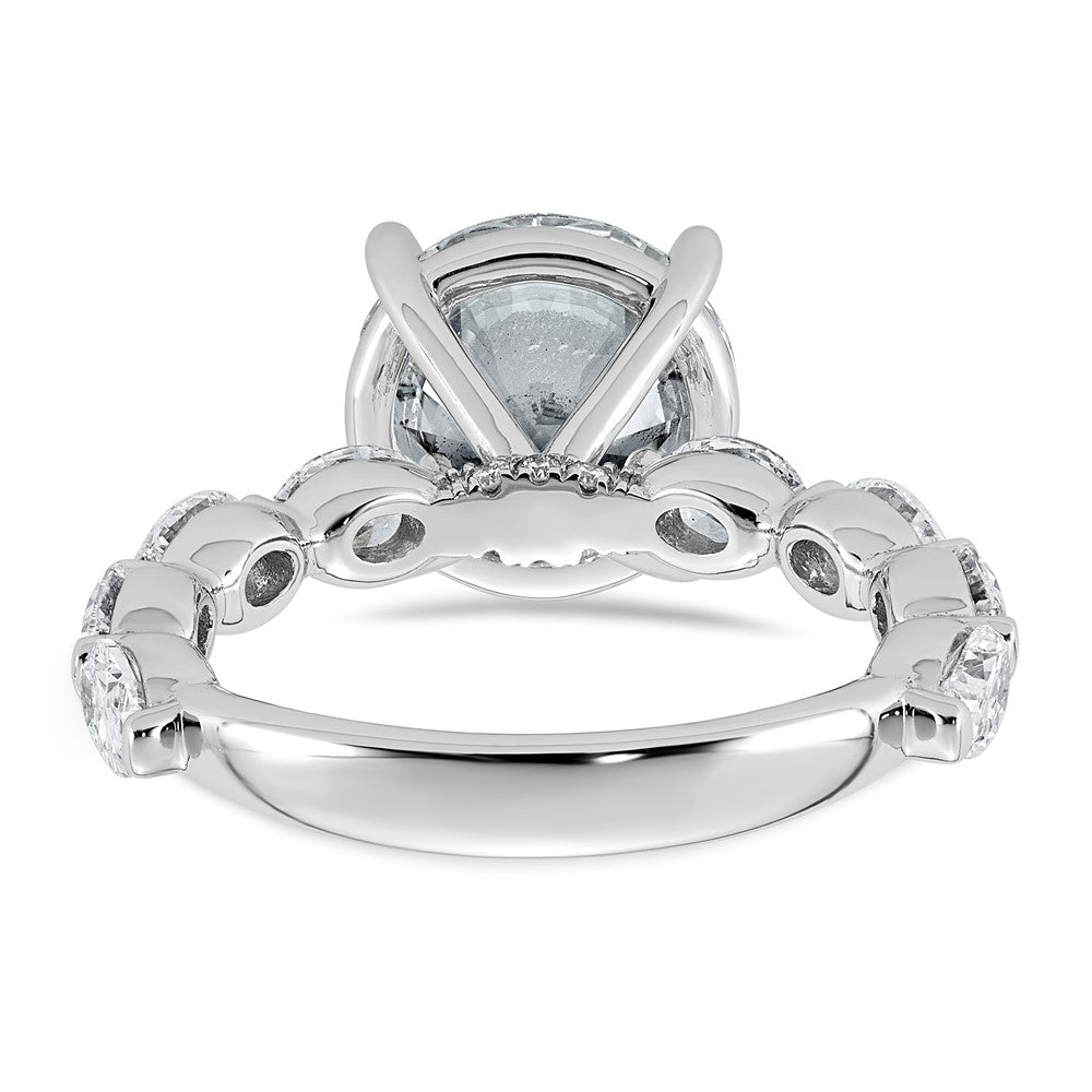 14kw 5 1/2ct Cert Rd Ctr Lab Grown Dia VS+ F+ Comp. Eng Ring