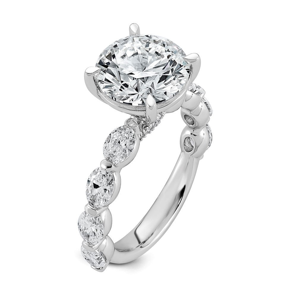 14kw 5 1/2ct Cert Rd Ctr Lab Grown Dia VS+ F+ Comp. Eng Ring