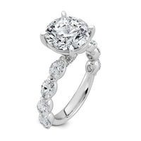 14kw 5 1/2ct Cert Rd Ctr Lab Grown Dia VS+ F+ Comp. Eng Ring