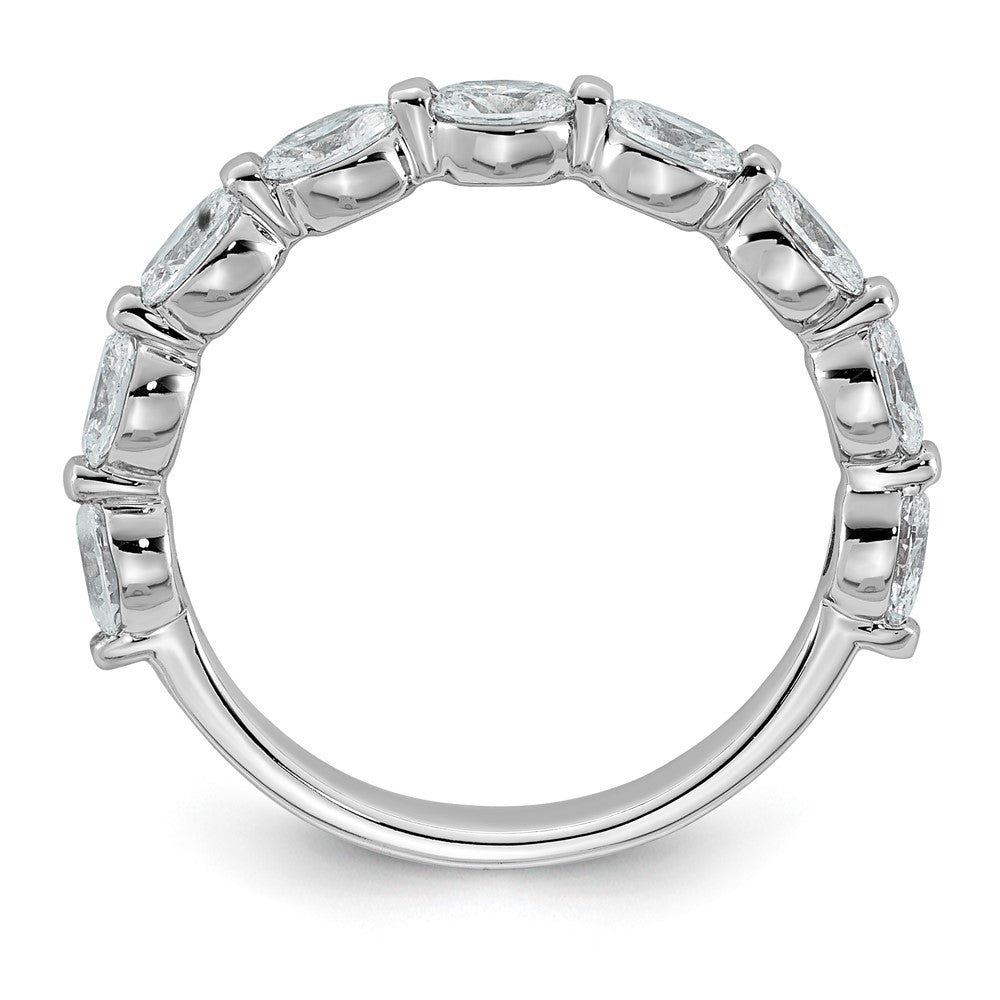 14kw 1 1/5ct Lab Grown Dia VS+ F+ Oval Shape Stones Comp Wedding Band