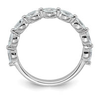 14kw 1 1/5ct Lab Grown Dia VS+ F+ Oval Shape Stones Comp Wedding Band