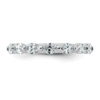 14kw 1 1/5ct Lab Grown Dia VS+ F+ Oval Shape Stones Comp Wedding Band