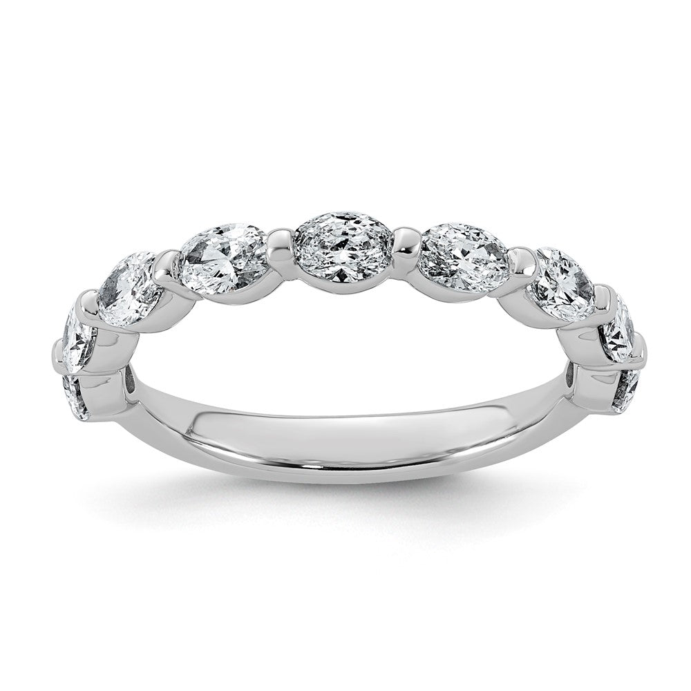 14kw 1 1/5ct Lab Grown Dia VS+ F+ Oval Shape Stones Comp Wedding Band