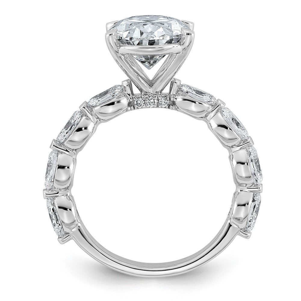 14kw 5 1/2ct Cert Oval Ctr Lab Grown Dia VS+ F+ w/ Oval Sides Comp Ring